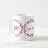 Blumenkranz mit Vogel コーヒーマグカップ (正面左)