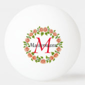 Blumenkranz Name Monogramm Tischtennisball 卓球ボール (正面)