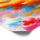 blumenkunst regnerische leuchtende farben kunst ポスター (コーナー)