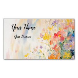 Blumenmotiv in Ölfarben マグネット名刺