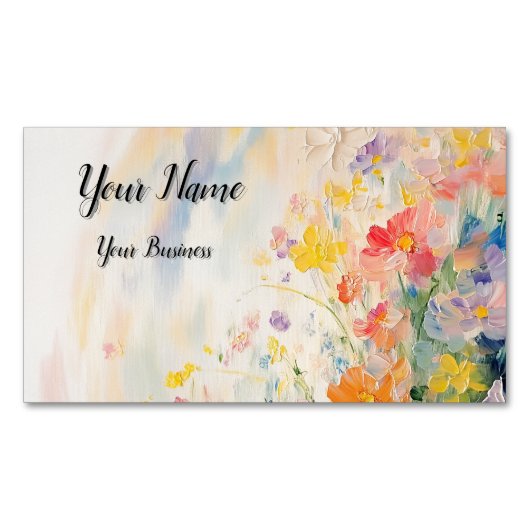 Blumenmotiv in Ölfarben マグネット名刺 (正面)