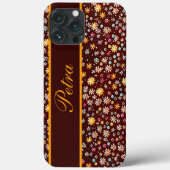 Blumenmuster braun orange Case-Mate iPhoneケース (裏面)