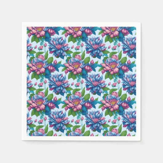 Blumenmuster: Dahlienzauber -  スタンダードカクテルナプキン (正面)