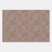Blumenmuster, Mocha mousse Farbe ラッピングペーパーシート (正面2)