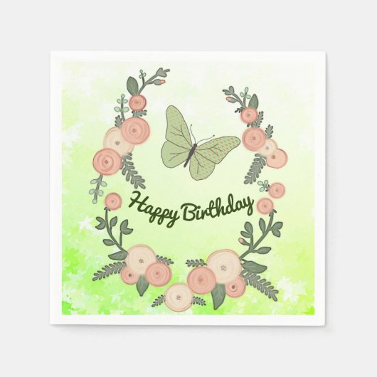 Blumenranke スタンダードカクテルナプキン (正面)