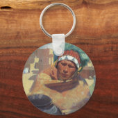 Blumenschein, Taos Native American Indian Portrait キーホルダー (正面)