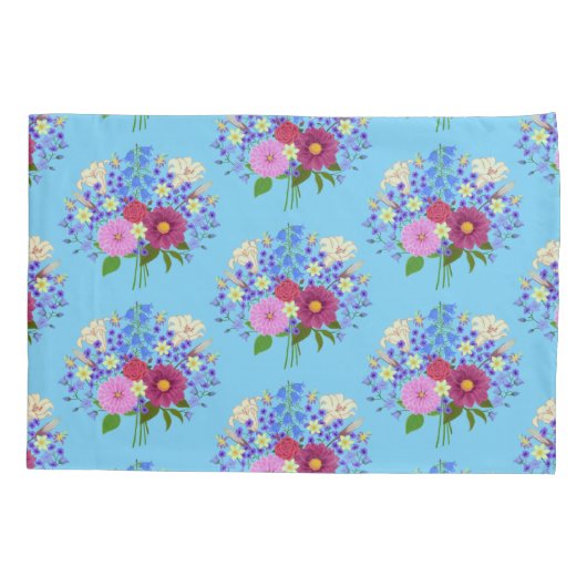 Blumenstrauss Light Blue 枕カバー (裏面)