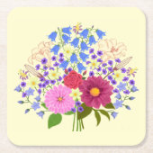 Blumenstrauss Pale Yellow スクエアペーパーコースター (正面)
