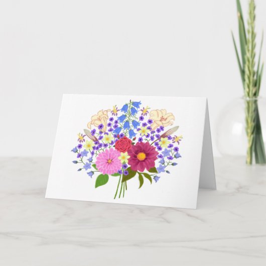 Blumenstrauss White Folded Geeting Card カード (正面)