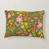 Blumenwiese auf braunem Hintergrund アクセントクッション (裏面)