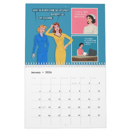 Bluntcard 2025 Calendar カレンダー (1月 2026)