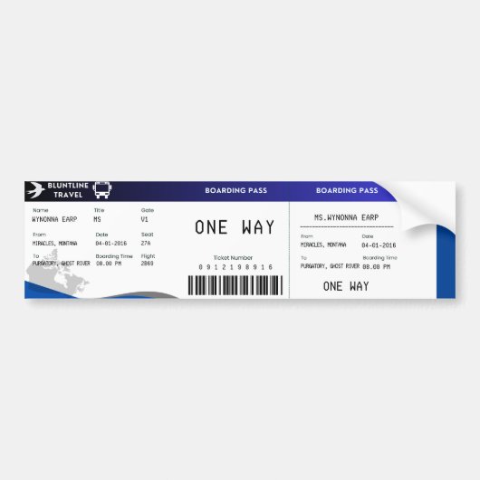 Bluntline搭乗パス(S1E1) バンパーステッカー (正面)