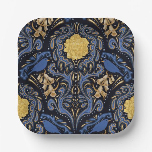 Blur Bird Paper Plates ペーパープレート (正面)