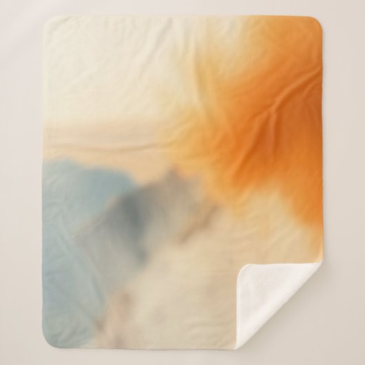 Blurry Art Neutral Warm Abstract シェルパブランケット (正面)