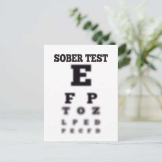 Blurry Eye Chart Drunk Test Sober ポストカード (スタンド正面)