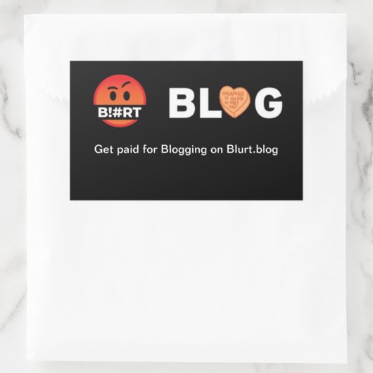 Blurt.blogでブログの支払いを受ける 長方形シール (バッグ)