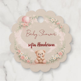 blus floral teddy bear pinkFoil Favor Tag フェイバータグ