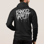 Blusa de frio preta com zíper ENNOID GRÁFITT  パーカ (裏面)