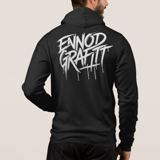 Blusa de frio preta com zíper ENNOID GRÁFITT  パーカ (裏面)
