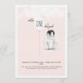 Blush 1st Birthday Winter Wonderland Birthday  招待状 (正面)