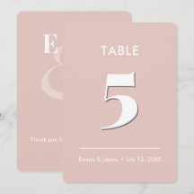 Blush Ampersand Wedding | テーブルナンバー