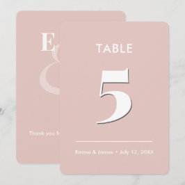 Blush Ampersand Wedding | テーブルナンバー