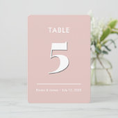 Blush Ampersand Wedding | テーブルナンバー (スタンド正面)