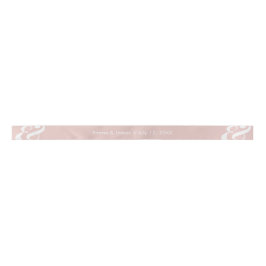 Blush Ampersand Wedding Ribbon | 名前と日付 サテンリボン