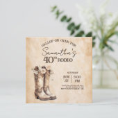 Blush and Boots 40th Rodeo Birthday Party 招待状 (スタンド正面)