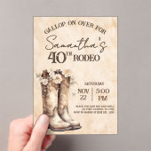 Blush and Boots 40th Rodeo Western Birthday アクリル招待状 (インサイチュ (ポータブル))