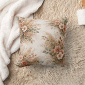 Blush and Cream Boho Pampas Bouquet クッション (ブランケット)