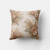 Blush and Cream Boho Pampas Bouquet クッション (裏面)