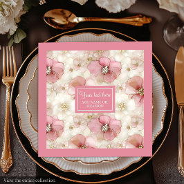 Blush and Gold Napkinс Personalized Elegant Table
