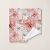 Blush and Gold Towel Trendy Monogram Bathroom バスタオルセット (ウォッシュタオル)
