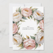 Blush and Ivory Rose Floral Bachelorette Party 招待状 (裏面)