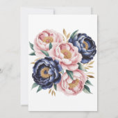 Blush and Navy Blue Peony Wedding Celebration 招待状 (裏面)