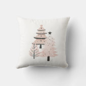 Blush and Neutral Christmas Tree Decorative Pillow クッション (裏面)