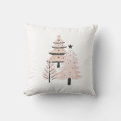 Blush and Neutral Christmas Tree Decorative Pillow クッション (正面)