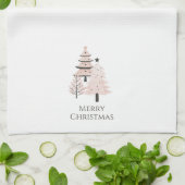 Blush and Neutral Christmas Tree Kitchen Towel キッチンタオル (折り畳み)