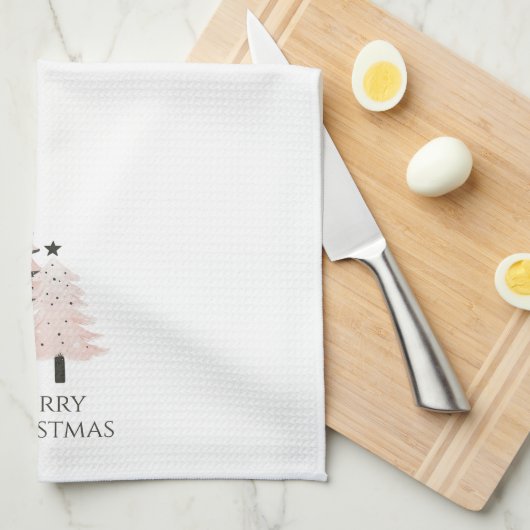Blush and Neutral Christmas Tree Kitchen Towel キッチンタオル (四つ折り)