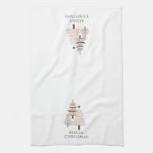 Blush and Neutral Christmas Tree Kitchen Towel キッチンタオル (縦)