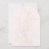 Blush and Peach Wildflower Arch Wedding Invitation 招待状 (裏面)
