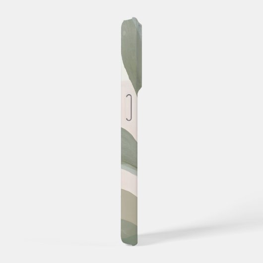 Blush and Sage Botanical Abstract – Soft Modern  iPhoneケース (右側面)