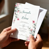 Blush and Sage Green Wedding Invitation 招待状