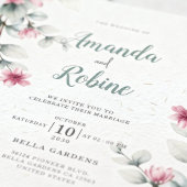 Blush and Sage Green Wedding Invitation 招待状