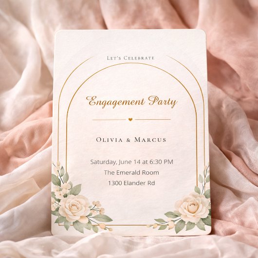 Blush Arch Engagement Style Invitation 招待状
