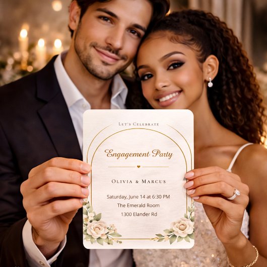 Blush Arch Engagement Style Invitation 招待状