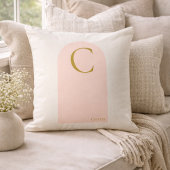 Blush Arch Monogram Throw Pillow クッション