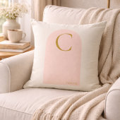 Blush Arch Monogram Throw Pillow クッション
