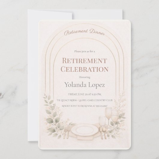 Blush Arch Retirement Invitation 招待状 (正面)